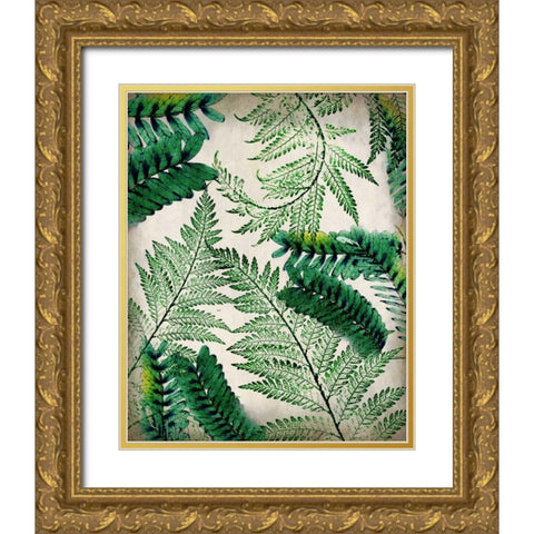 Palms 2 Gold Ornate Wood Framed Art Print with Double Matting by Allen, Kimberly
