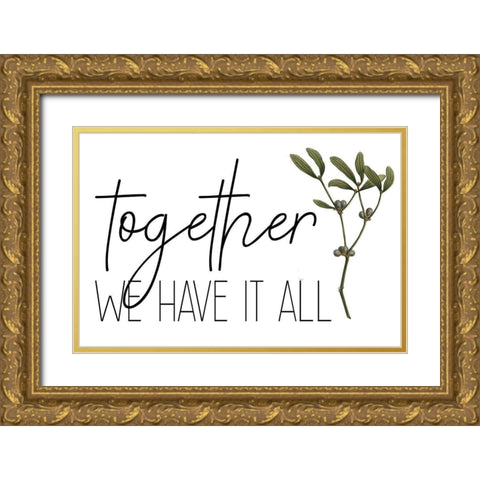 Family Gathers 2 Gold Ornate Wood Framed Art Print with Double Matting by Kimberly, Allen