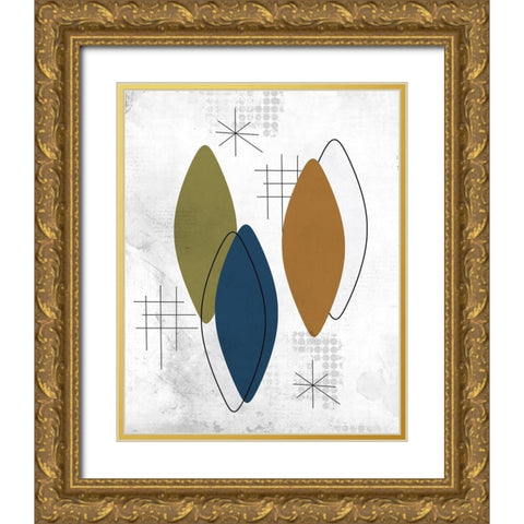 Burst Three 1 Gold Ornate Wood Framed Art Print with Double Matting by Kimberly, Allen