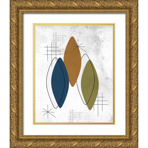 Burst Three 2 Gold Ornate Wood Framed Art Print with Double Matting by Kimberly, Allen