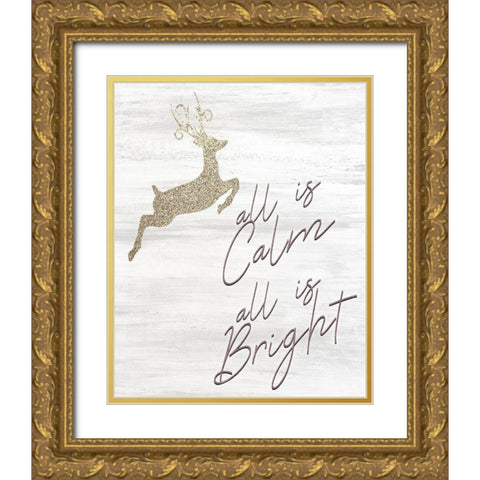 Christmas Romance 12 Gold Ornate Wood Framed Art Print with Double Matting by Kimberly, Allen