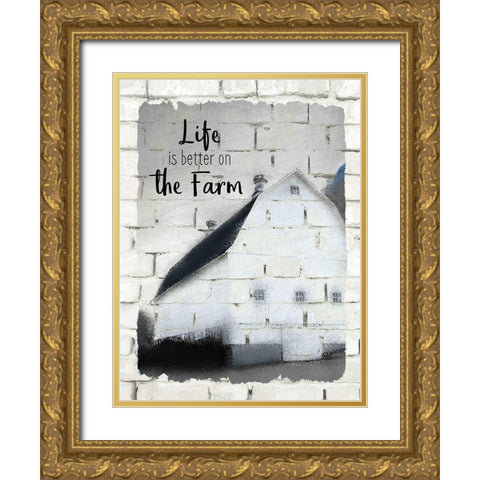 Farm Life 2 Gold Ornate Wood Framed Art Print with Double Matting by Kimberly, Allen