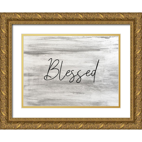 Blessed Gold Ornate Wood Framed Art Print with Double Matting by Kimberly, Allen