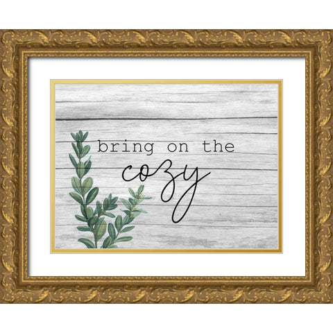 Cozy Gold Ornate Wood Framed Art Print with Double Matting by Kimberly, Allen