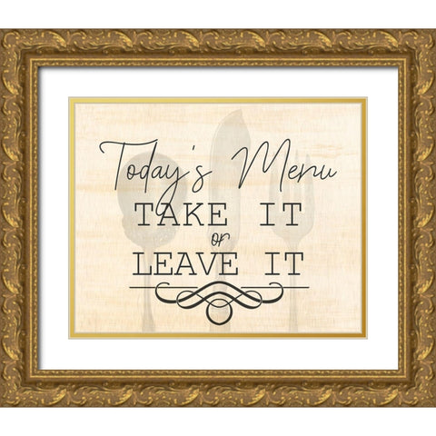 Menu Gold Ornate Wood Framed Art Print with Double Matting by Kimberly, Allen