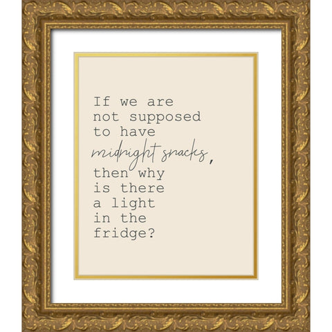 Midnight Snacks Gold Ornate Wood Framed Art Print with Double Matting by Kimberly, Allen