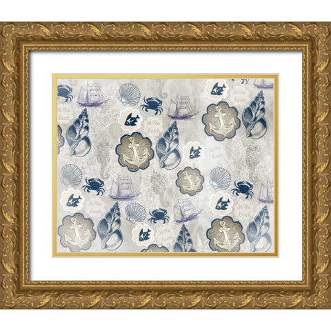 At the Beach Gold Ornate Wood Framed Art Print with Double Matting by Allen, Kimberly