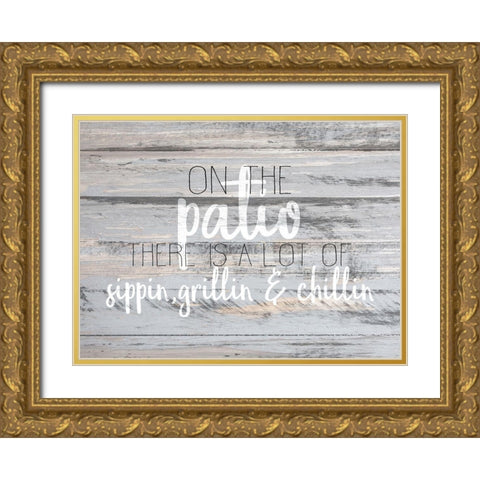 Patio Gold Ornate Wood Framed Art Print with Double Matting by Kimberly, Allen