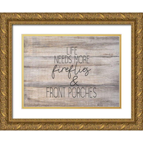 Fireflies Gold Ornate Wood Framed Art Print with Double Matting by Kimberly, Allen