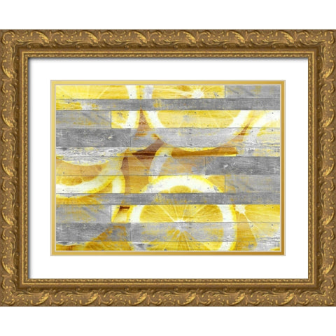 Lemon Slice Gold Ornate Wood Framed Art Print with Double Matting by Kimberly, Allen