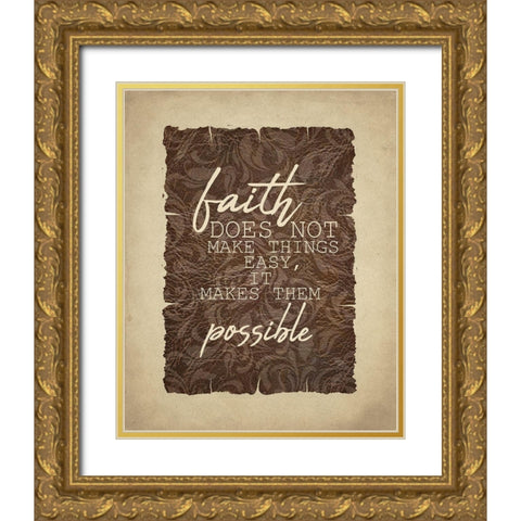 Hope Faith Love 2 Gold Ornate Wood Framed Art Print with Double Matting by Kimberly, Allen