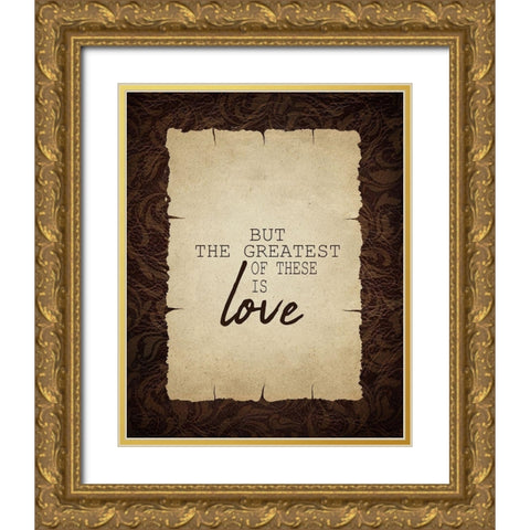 Hope Faith Love 3 Gold Ornate Wood Framed Art Print with Double Matting by Kimberly, Allen