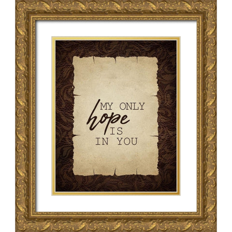 Hope Faith Love 1 Gold Ornate Wood Framed Art Print with Double Matting by Kimberly, Allen