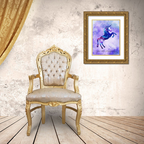 You are Magical Unicorn Gold Ornate Wood Framed Art Print with Double Matting by Kimberly, Allen
