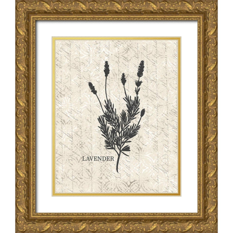 Fresh Lavender Gold Ornate Wood Framed Art Print with Double Matting by Kimberly, Allen