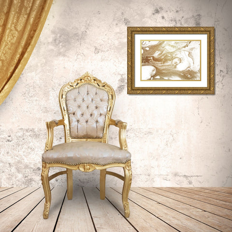 Golden Swirl Gold Ornate Wood Framed Art Print with Double Matting by Kimberly, Allen