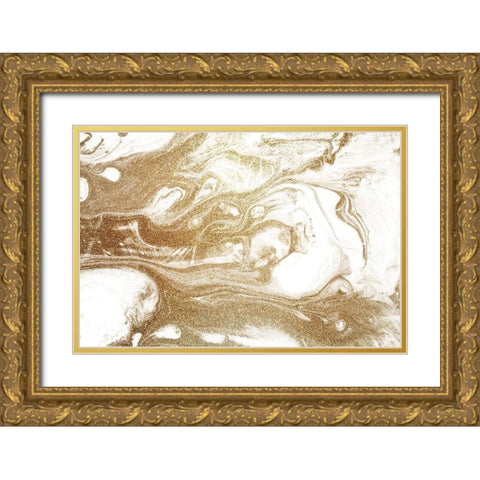 Golden Swirl Gold Ornate Wood Framed Art Print with Double Matting by Kimberly, Allen