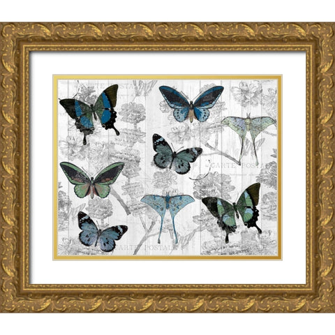 Butterfly Dreaming Gold Ornate Wood Framed Art Print with Double Matting by Kimberly, Allen
