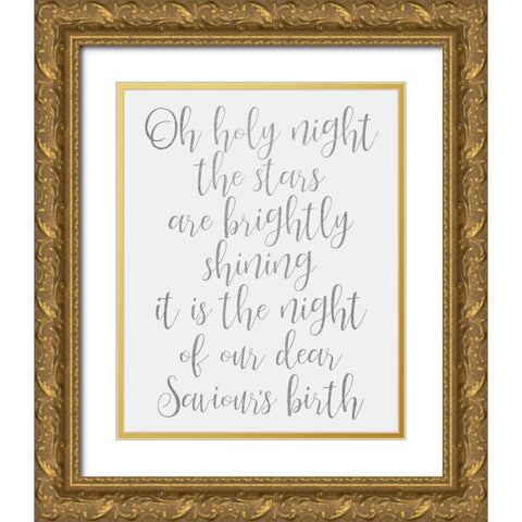 Oh Holy Night Gold Ornate Wood Framed Art Print with Double Matting by Kimberly, Allen