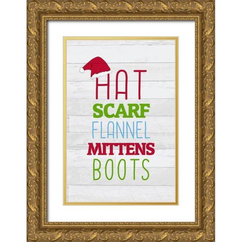 Hat Flannel Gold Ornate Wood Framed Art Print with Double Matting by Kimberly, Allen
