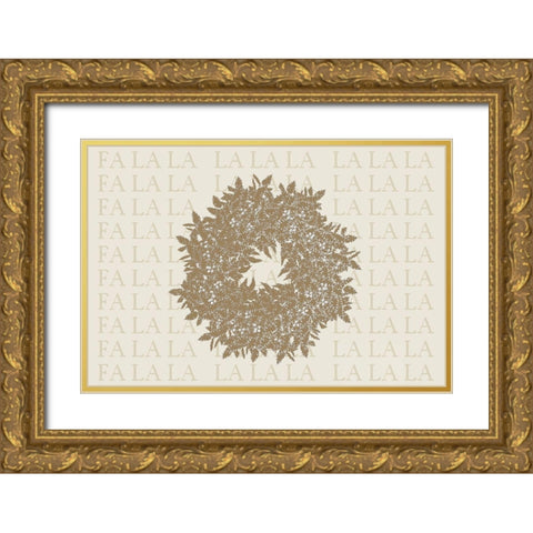 Fa La La Gold Ornate Wood Framed Art Print with Double Matting by Kimberly, Allen