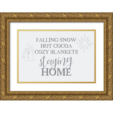 Staying Home Gold Ornate Wood Framed Art Print with Double Matting by Kimberly, Allen