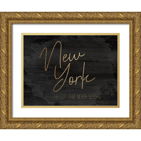 NYC Gold 2 Gold Ornate Wood Framed Art Print with Double Matting by Kimberly, Allen