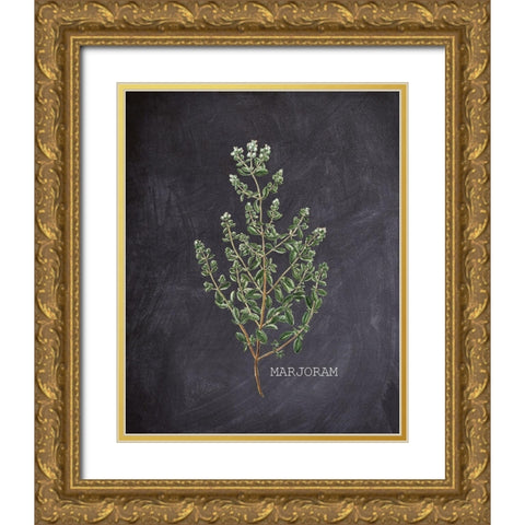 Blackboard Herbs 3 Gold Ornate Wood Framed Art Print with Double Matting by Kimberly, Allen
