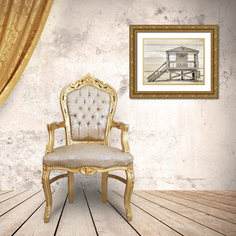 By the Sea 3 Gold Ornate Wood Framed Art Print with Double Matting by Kimberly, Allen