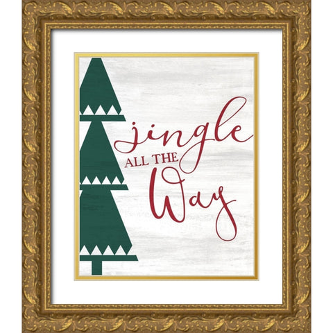 Jingle all the Way Gold Ornate Wood Framed Art Print with Double Matting by Kimberly, Allen