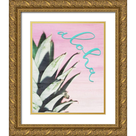 Aloha Gold Ornate Wood Framed Art Print with Double Matting by Kimberly, Allen