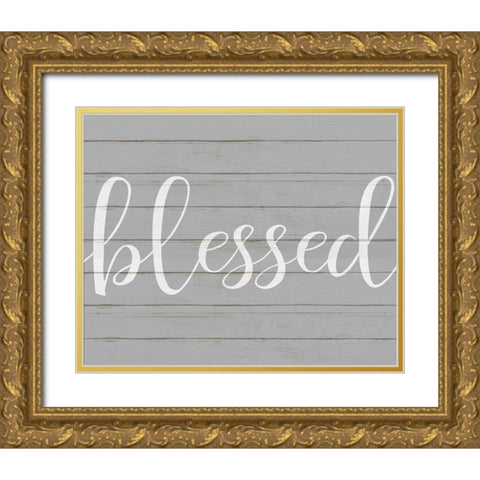 Blessed Gold Ornate Wood Framed Art Print with Double Matting by Kimberly, Allen