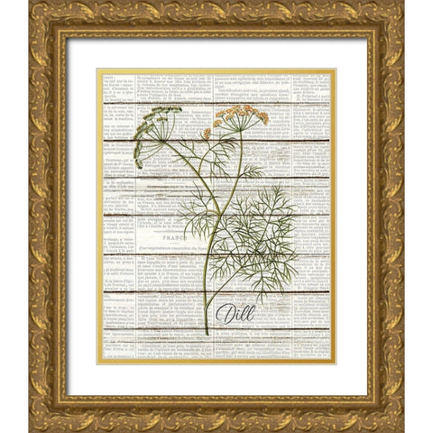 Dill Gold Ornate Wood Framed Art Print with Double Matting by Kimberly, Allen