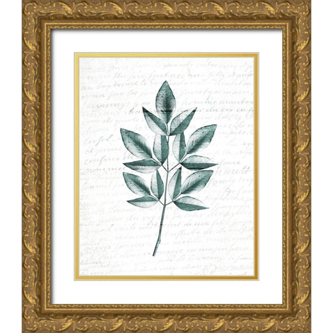 Pressed Leaves 3 Gold Ornate Wood Framed Art Print with Double Matting by Kimberly, Allen