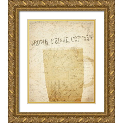 Coffee 1 Gold Ornate Wood Framed Art Print with Double Matting by Kimberly, Allen