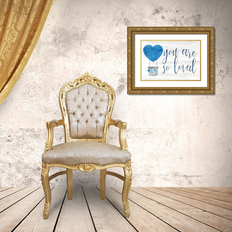 You are So Loved blue Gold Ornate Wood Framed Art Print with Double Matting by Kimberly, Allen