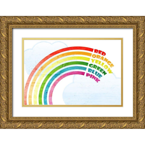 Colors Gold Ornate Wood Framed Art Print with Double Matting by Kimberly, Allen