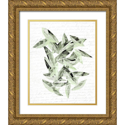 Falling Leaves 2 Gold Ornate Wood Framed Art Print with Double Matting by Kimberly, Allen