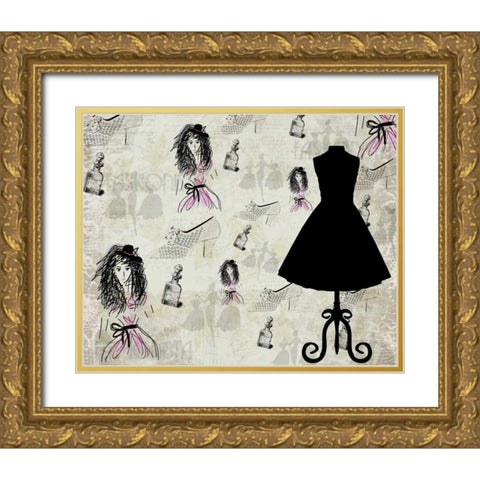 Fashionista Gold Ornate Wood Framed Art Print with Double Matting by Allen, Kimberly