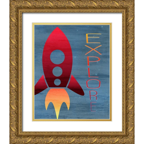 Space Explore 1 Gold Ornate Wood Framed Art Print with Double Matting by Kimberly, Allen