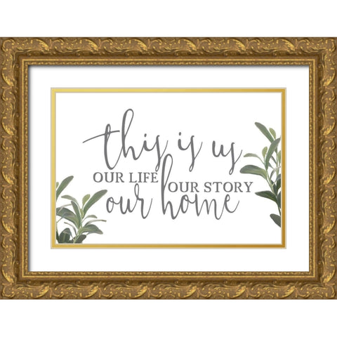 Homebody 9 Gold Ornate Wood Framed Art Print with Double Matting by Kimberly, Allen
