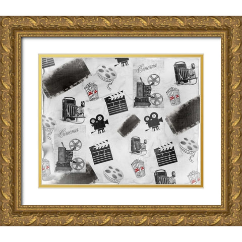 Movie Time Gold Ornate Wood Framed Art Print with Double Matting by Allen, Kimberly