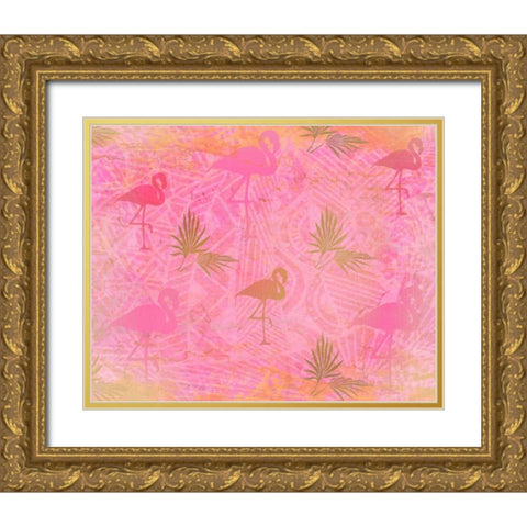 Pretty in Pink Gold Ornate Wood Framed Art Print with Double Matting by Allen, Kimberly