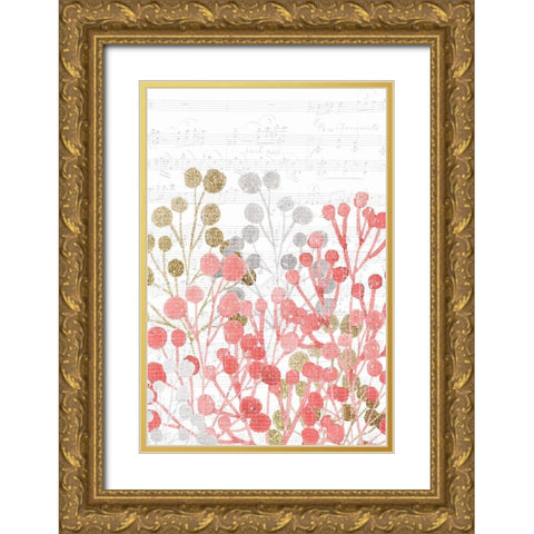 Music in the Garden 1 Gold Ornate Wood Framed Art Print with Double Matting by Kimberly, Allen