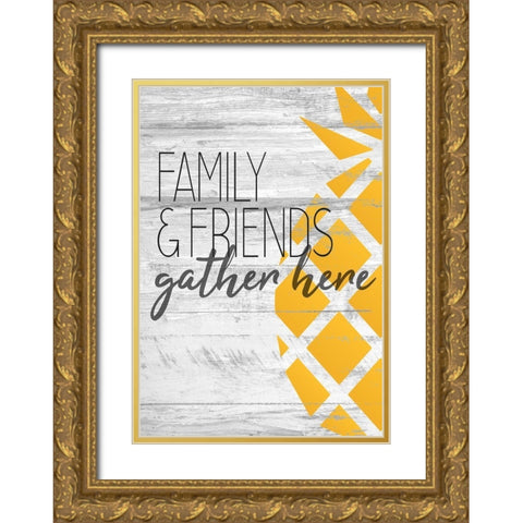 Family Friends Gather Gold Ornate Wood Framed Art Print with Double Matting by Kimberly, Allen