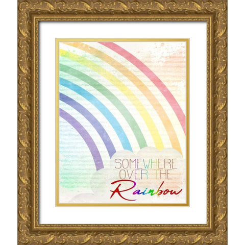 Somewhere Over the Rainbow 1 Gold Ornate Wood Framed Art Print with Double Matting by Kimberly, Allen