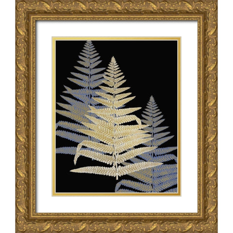 Gilded Fern 2 Gold Ornate Wood Framed Art Print with Double Matting by Kimberly, Allen