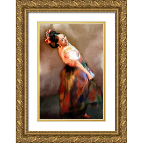 Dance Gold Ornate Wood Framed Art Print with Double Matting by Kimberly, Allen