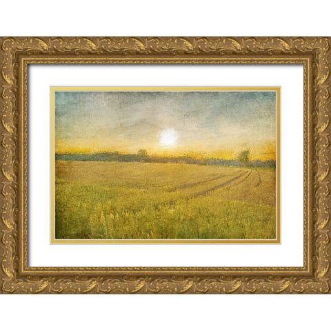 Already to Harvest Gold Ornate Wood Framed Art Print with Double Matting by Kimberly, Allen