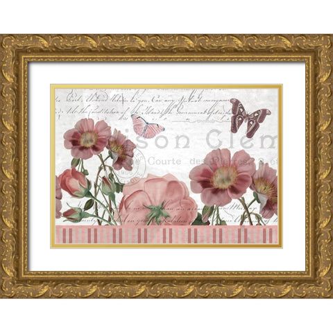 Flight of the Butterflies Gold Ornate Wood Framed Art Print with Double Matting by Kimberly, Allen